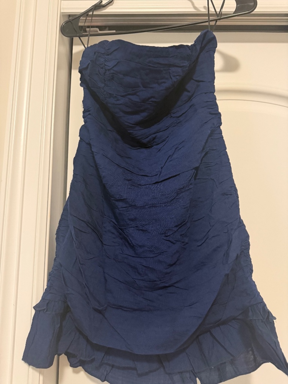 Hello Molly Moonbeam Sparkles Strapless Mini Dress Navy